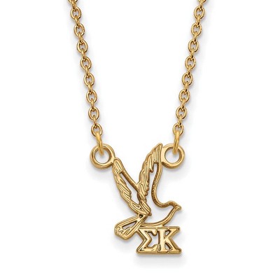 Black Bow Jewelry 14k Yellow Gold Plated Sterling Silver Sigma Kappa Greek Life Necklace 18 Inch
