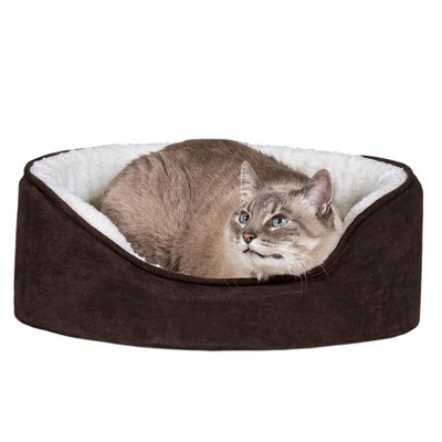 FurHaven Faux Fleece & Suede Oval Cuddler Dog Bed