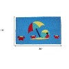 HomeRoots 18" X 30" Blue Coir Tropical Outdoor Door Mat - 3 of 4
