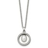 Chisel Titanium Polished with Cubic Zirconia and Freshwater Cultured Pearl Necklace 22" - 2 of 4