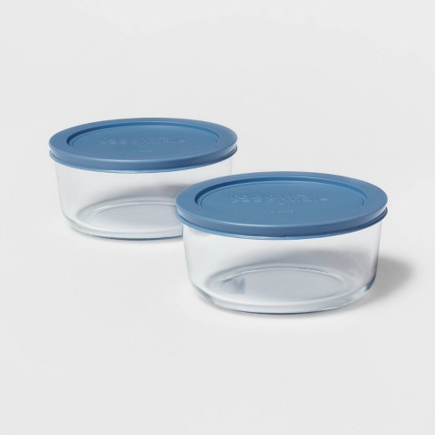 Bentgo 2pc 4.4c Glass Meal Prep Container Set Blue Quartz