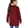 BLUEMING Girls Solid Color Knit Cardigan Long Sleeve Button Front Sweater with Pockets Adorable Loose Fit Kids Outerwear - 2 of 3
