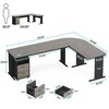 Resenkos Computer Desk, Office Desk, Study Desk,83" L-Shaped Desk, Industrial Corner Executive Desk with Mobile File Cabinet,Rustic & Black - 2 of 4