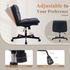 Armless Criss Cross Chair, Cross Legged Chair,  Wide Office Desk Chair with Wheels, Black Leather - 4 of 4