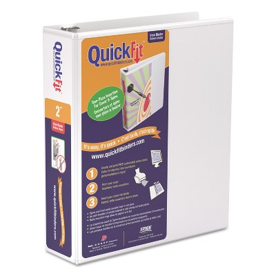 Stride QuickFit D-Ring View Binder 2" Capacity 8 1/2 x 11 White 87030