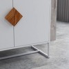 Solid Wood Square Shape Handle Design Sideboard Storage Cabinet - 4 of 4