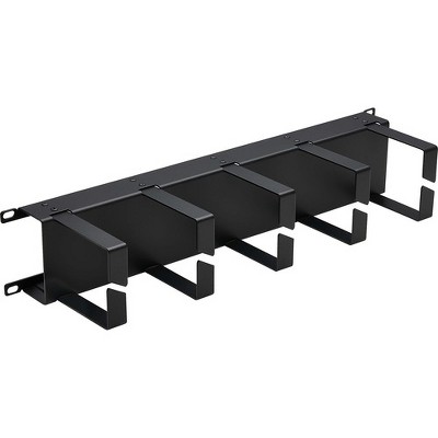 Tripp Lite Horizontal Cable Manager - Metal Rings, Black, 2U - Black - 2U Rack Height - Cold Rolled Steel, Metal