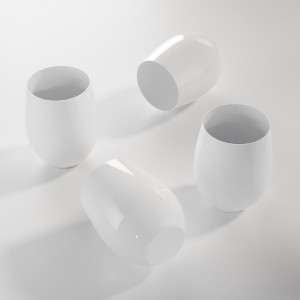 Trendables 16 OZ Plastic Stemless Wine Glasses Disposable Plastic Wine Cups- 24 Count - 1 of 4