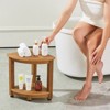 VEVOR Corner Shower Bench, 16.5" Height 12.8" Radius, Faux Wood Grain Polystyrene, 350 LBS with Storage Shelf, Water Resistant, Shower Stool, Brown - 2 of 4