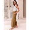 Women Linen Pants Casual Loose High Waist Boho Wide Leg Cropped Palazzo Beach Pants Summer Outfits - 2 of 4
