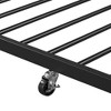 Queen Size Metal Platform Bed Frame with Twin size trundle, Upholstered headboard, Sockets, USB Ports and Slat Support, No Box Spring Needed - 4 of 4