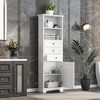 TOBILI White Tall Storage Cabinet with 3 Drawers and Adjustable Shelves for Bathroom,Study,Office and Interior - 2 of 4