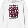 Dungeons & Dragons Red Dragon Head Line Art Long Sleeve White Adult Hooded Sweatshirt - 2 of 3