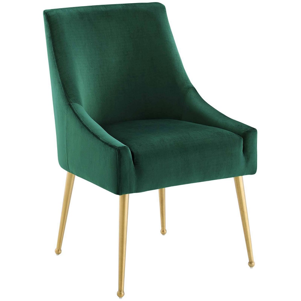 Photos - Dining Table Modway Discern Upholstered Performance Velvet Dining Chair Green - : Luxury 