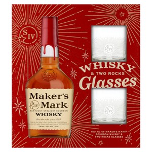 Makers Mark with Snowflake Glasses Holiday Giftset - 750ml Bottle - 1 of 4