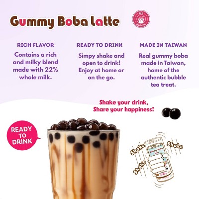 O's Bubble Gummy Boba Latte - Taro - 16 fl oz