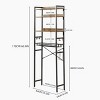 FurnitureR 4-Tier Over-The-Toilet Storage Shelf, Freestanding Bathroom Organizer with Adjustable Shelf & Basket, Space-Saving Rack Above Toilet, Brown - 2 of 4