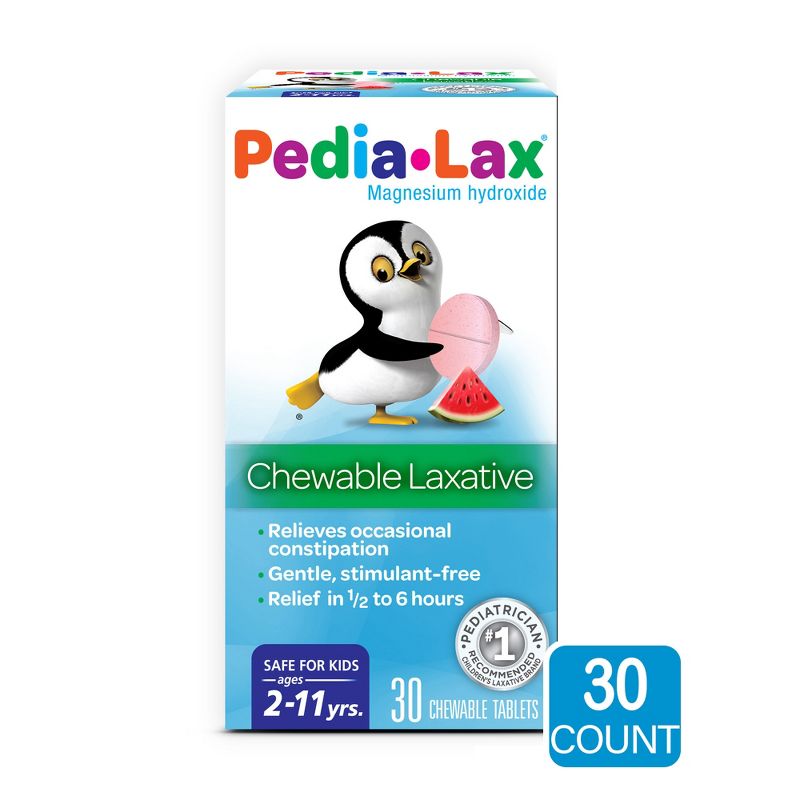 Pedia-Lax Laxative Chewable Tablets for Kids - Ages 2-11 - Watermelon - 30ct, 1 of 10