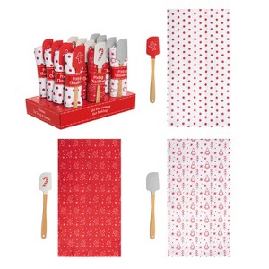 Transpac Silicone Christmas Spatula and Tea Towel Gift Set for Festive Kitchen Fun and Holiday Baking - 1 of 1