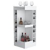Vynxaria Modern White Corner Bar Cabinet with Wine Rack, Open Shelf, Spacious Storage - 2 of 4