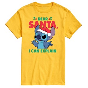 Men's - Lilo and Stitch - Dear Santa I Can Explain Short Sleeve Graphic T-Shirt - 1 of 4