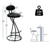 Kumasinova Counter Height Bar Stools Set of 2, Faux Leather Upholstered Counter Stools with S-Shaped Metal Frame, Modern Dining Chairs with Footrest - 2 of 4