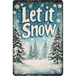 Lomsoe Christmas Metal Tin Sign Let It Snow Vintage Sign Retro Tin Sign Aluminum Sign for Bedroom Kitchen Garden Coffee Home Decor 8x12 Inch - 1 of 1