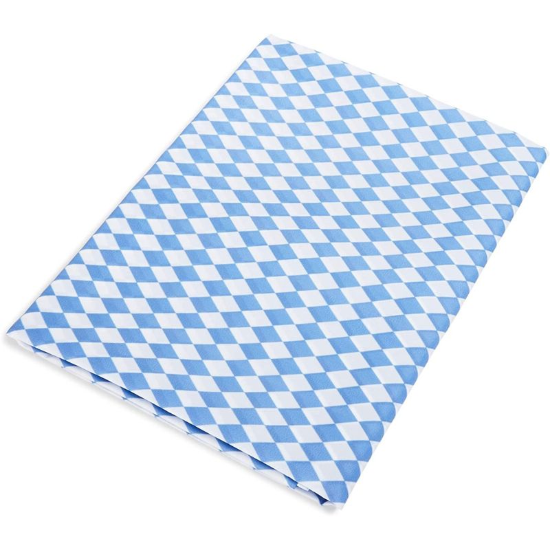 Juvale Blue & White Argyle Checkered Dining Tablecloth Table Cover, 54 x 108 in, 2 of 5