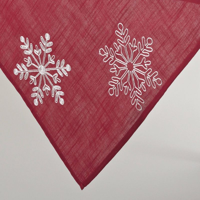 72&#34;x16&#34; Snow Crystal Topper Table Runner Red - Saro Lifestyle, 3 of 4