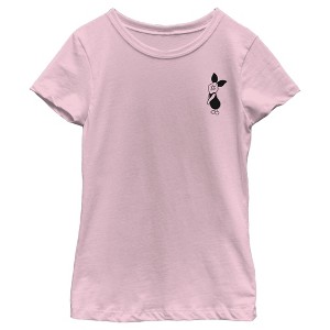Girl's Winnie the Pooh Piglet Pocket Sketch T-Shirt - 1 of 4