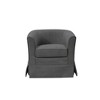 Woven Fabric Swivel Barrel Chair with Full Foam Seat and Skirted Base for Living Room - 3 of 4