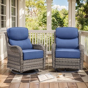 Outdoor Gliders Swivel Chairs with 6-Inch Thick Cushions Swivel Rocker Patio Chairs - 1 of 4