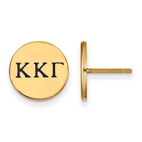 Black Bow Jewelry 14k Yellow Gold Plated Sterling Silver Kappa Kappa Gamma Greek Life Stud Earring - image 1 of 3