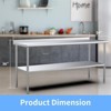 Karl Home Stainless Steel Table With Undershelf and Backsplash - 3 of 4