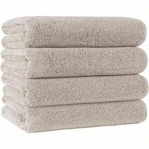 Microfiber Quick Dry Lint Free Bath Towel, 57x30in, Pack of 4 Beige - 1 of 4