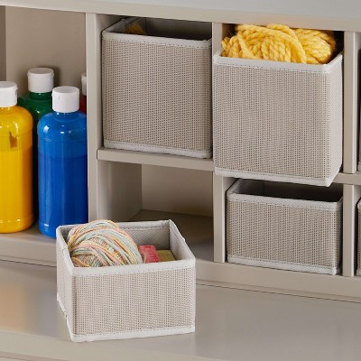 Gray Kids' Cubby Organizer with Fabric Bins