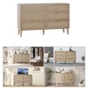 8 Drawer Dresser, Natural Rattan Dresser for Bedroom with 5 Strong Legs, Farmhouse Wood Chest of Drawer with Golden Handles - 3 of 4