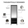 Kumasinova Black Tall Wardrobe Closet,Storage Aacrmoire with Mirror,3 Versatile Shelves,Discreet Clothing Bar,Wardrobe for Bedroom Small Closets - 4 of 4