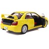 2003 Subaru Impreza WRX STI RHD (Right Hand Drive) Yellow with Carbon Hood 1/18 Diecast Model Car by Solido - 4 of 4