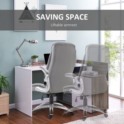 Gray Luxe Ergonomic High-Back Swivel Office Chair with Adjustable Arms