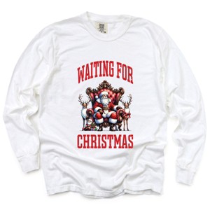 Simply Sage Market Waiting For Christmas Vintage Garment Dyed Long Sleeve - 1 of 4