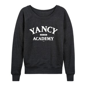 Women's - Disney - Yancy Academy Lightweight French Terry Wide Neck Long Sleeve Graphic Shirt - 1 of 4