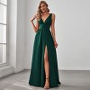 Ever-Pretty V-Neck Empire Waist Floor-Length Evening Dress with High Slit - 2 of 4