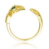 Elegant Gold Plated Modern Ring Featuring Vibrant Green Cubic Zirconia for a Contemporary and Eye-Catching Design - 3 of 3