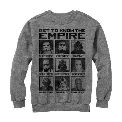 Men S Star Wars Empire Trooper Types Sweatshirt Athletic Heather Small Target