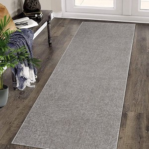 Modern Solid Textured Area Rug Ultra-Thin Low Pile Washable Rug - 1 of 4