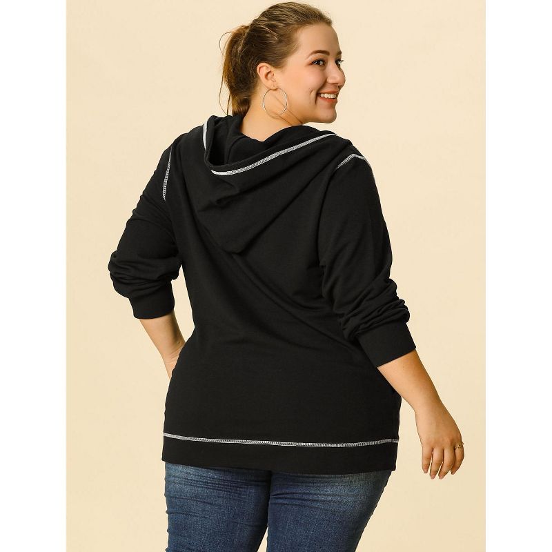 Agnes Orinda Women's Plus Size Hoodie Zip Front Long Sleeve with Pockets Track Jackets, 6 of 8