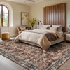 Vintage Rug Floral Print Area Rug for Living Room Washable Non Slip Farmhouse Distressed Indoor Carpet Foldable Low Pile Soft Accent Throw Rug - 2 of 4
