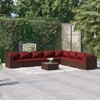 vidaXL 9-Piece Outdoor Lounge Set with Cushions - Poly Rattan in Brown - Comfortable Patio Furniture with Modular Design - Including Coffee Table - 2 of 4