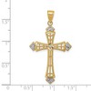 Black Bow Jewelry 14k Yellow Gold & White Rhodium D/C Passion Cross Pendant, 23 x 42mm - 4 of 4